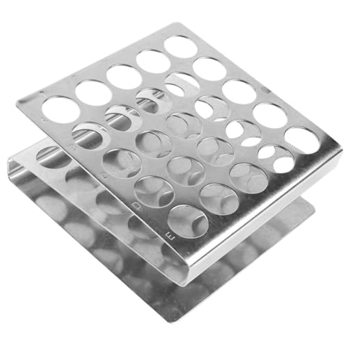 SOLUSTRE Test Tube Rack Stainless Steel Test Tube Holder Z Shaped Test Tube Stand Holds 25 Test Tubes Chemistry Spice Rack Desk Pen Holder for Laboratory