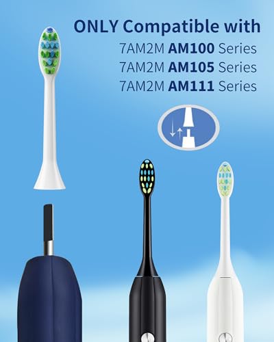 Electric Toothbrush Brush Heads x 4 for 7AM2M Toothbrush (Black)