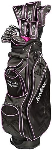 Tour Edge Moda Silk Full Set 2017 Ladies Right 11 Clubs + 1 Cart Bag Black/Bright Pink Standard