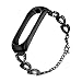 Produktbild Diamant Uhrenarmbänder Ersatz für Xiaomi Mi Band 4 Armband, Damen Edelstahl Edelstahl-Armband Uhrenarmbänder Uhrband Watch Ersatzarmband Ersatzband Strap für Xiaomi Mi Band 4 (Schwarz)