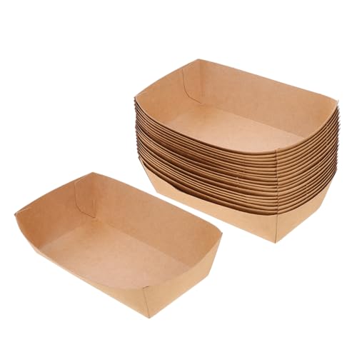 Alipis Lightweight Portable Hot Dog Trays 100pcs Disposable Fried Snacks Boxes Lid