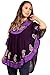 Sakkas Women's Eggplant/Purple One Size V-Neck Sleeveless Paisley Embroidery Poncho Top/Cover Up - Warm Weather