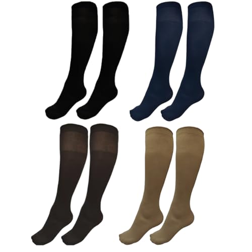 Medias Térmicas 180 DEN, Calcetín con Forro Polar, Panty Para Mujer y Hombre, Medias Gruesas Tupidas, Medias Ejecutivos, Medias de Media Pierna, (FR/ES, Letras, M, Regular, Regular, 4, 4 colores)