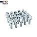 Torquizo 12x1.25 Lug Nut Bolts Compatible with Jeep Compass, Renegade, Cherokee, Fiat, Chrysler 200, Dodge Dart, 20 Pcs, Silver Shank Length 28mm