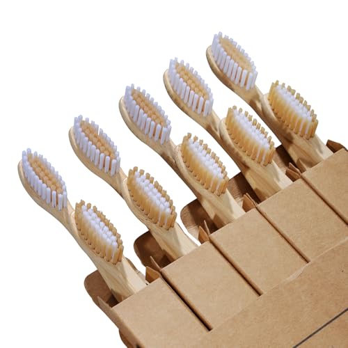Bamboo Toothbrushes 10 Count - Eco-Friendly and Compostable