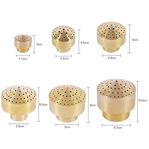 Image of Brass Column Garden Fountain Nozzle, 1 /4 inch to 2 inch Porous Scattering Spray Head, Durable Water Feature Accessory for Outdoor Ponds and Fountains