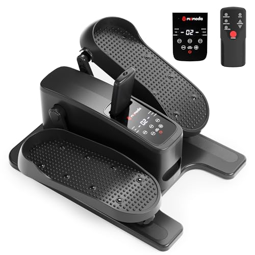 MOMODA Under Desk Elliptical Machine, 2 in 1 Electric Seated Pedal Exerciser with 12 Adjustable for Senior & Home & Office, Forward & Reverse, Manual & Auto