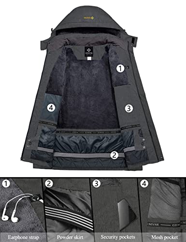 Gemyse Women's Mountain Waterproof Ski Snow Jacket Winter Windproof Rain Jacket (Graphite Grey,Medium) #TOP2