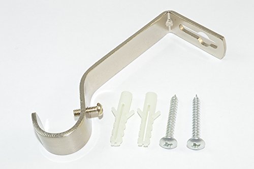 48 x Curtain Rod Rail Brackets Support Steel Brushed Nickel NP 19mm