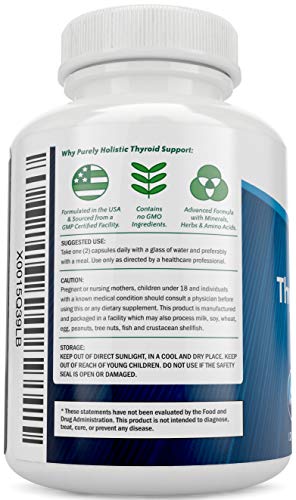 Thyroid Support Supplement 120 Capsules ★ Satisfaction Assured ★ 100% More Than Other Brands - Natural Thyroid Supplement With Iodine - Energy, Metabolism & Focus Formula, Made In Usa, Non Gmo #TOP2