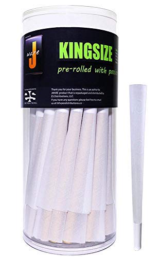 Jware King Size Cones | 50 Pack | Pre-Rolled King Size Rice Rolling Papers Clean Tasteless and Odorless Papers with Efficient Adhesion