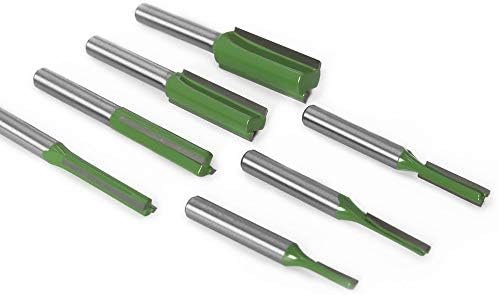TXHF 6mm Shank Single & Double Flute Straight Router Bit Set Woodworking Trimming Cutter 3mm,4mm,5mm,6mm,8mm,10mm,12mm (7pcs)