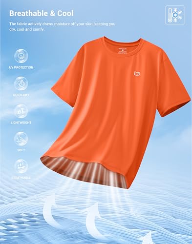 Image of G Gradual Men's Sun Protection Swim Shirt UPF 50+ Rash Guard Short Sleeve Quick Dry Water Hiking Workout Shirts for Men