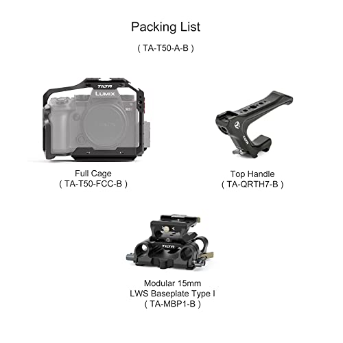 Tilta TA-T50-A-B-B Basic Kit Camera Cage for Lumix S5 II Lumix S5 IIX Camera Rig - Black (Basic Kit-Black) - Image 2