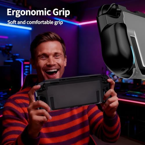 ewnol Dockable Case for Nintendo Switch 2, Protective Switch 2 Grip Case Supports Stand Use, Ergonomic Grip Cover with 2 Screen Protector & 4 Thumb Caps — view 3