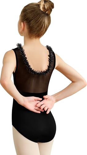 MOLLDAN Girls Tank Dance Leotard Mesh Ballet Gymnastics Dancewear for kids 4-12 Years(256143-06-8Y)