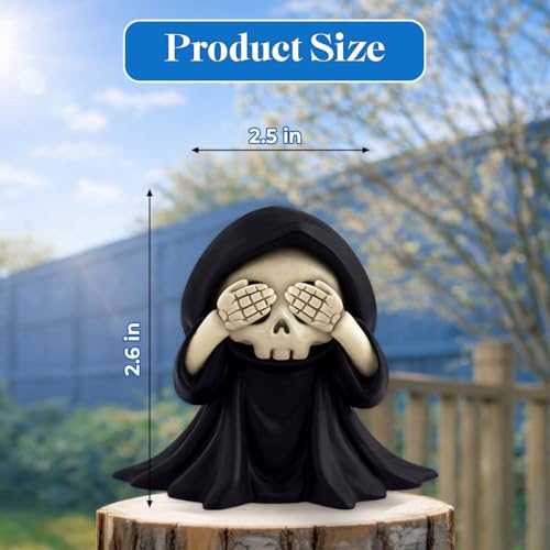 Image of GENANY 3D Resin 3 Pack Grim Reaper Car Vent Clip Air Freshener, Resin Automotive Freshener Set with Gothic Skull Hooded Designs, Horror-themed Accessories and Creepy Auto Decor for Gothic Fans