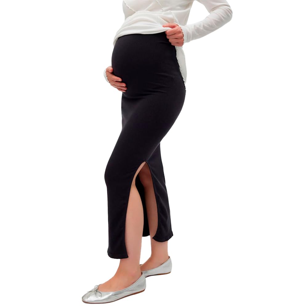 MAMALICIOUS Mlalanis Seamless Al Rib Skirt HW Noos Falda Mujer (Pack de 1)