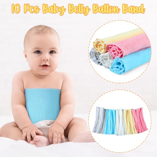 Image of Cutecrop Baby Belly Band Elastic Gtube Belt Double Layer Belly Button Cover Cotton Gtube Cover Umbilical Hernias Belt