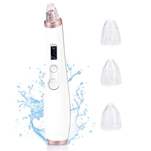Blackhead Remover Pore Vacuum,Facial Pore Vacuum Electric Blackhead Extractor Clean Tool with 3 Adjustable Suction Power,USB Rechargeable and LED Screen