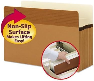 Smead 73211 Easy Grip Pockets, Redrope, Legal, 5 1/4-Inch Exp, 10/Box