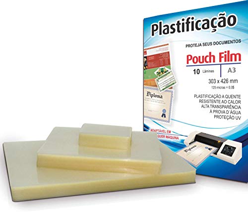 Plástico para Plastificação Pouch Film, Mares 20325, Multicor, A3, Pacote de 10