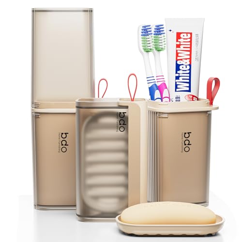 Bar Travel Soap Case Container, Portable Toothbrush Holder, Clear Coffee