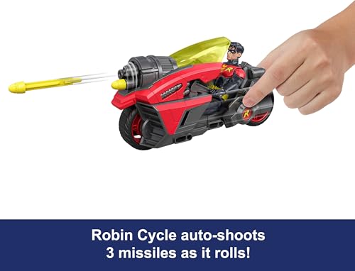 Mattel DC Premier 6.5 Inch Robin Figure & Cycle Vehicle with Projectile Launch, Exclusive Deco, Batlink Robin Cycle by Mattel - Used condition - Image 2