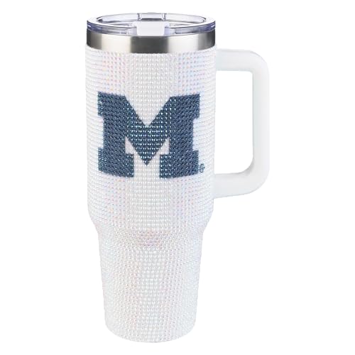 Image of The Memory Company Officially Licensed 40oz White Bling Game Day Tumbler, University of Michigan