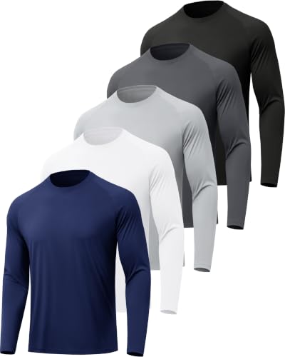 Image of MLYENX 7 Pack Long Sleeve Shirts for Men Sun Protection Quick Dry