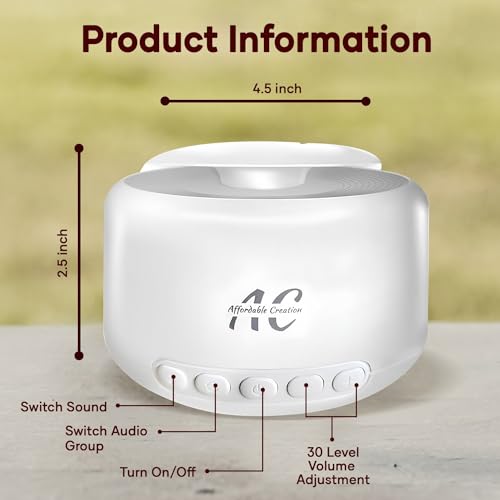 White Noise Sound Machine – Sound Machine for Sleep – 3 Timer Sound Machine with 30 Natural Soothing Sounds, 30 Level Volume Light White Noise Machine for Baby and Adult Powered AC or USB - Image 4