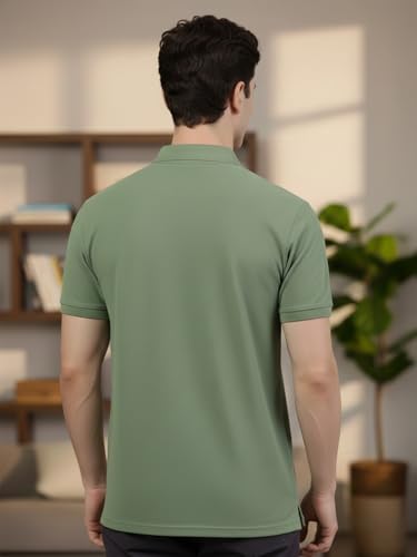 Image of Lux Cozi Men's Cotton Blend Polo T-Shirt with Chest Pocket | Collar T-Shirts for Men | Half Sleeves | Plain - Regular Fit (Pack of 1)