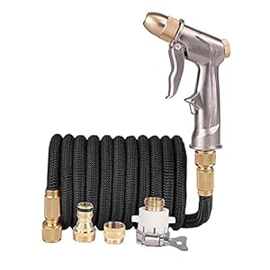 Tuinslang Tuinslang met spuitapparaat, uitbreidbaar Hogedruk Car Wash Slang Irrigatie Tool (Color : Black Hose Set, Diameter : 1/2”)