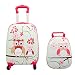 2Pcs Kids Luggage, Kids Carry On Luggage Set, Rolling Trolley Hard Shell Suitcase School Bag for Boys and Girls Travel Suitcases