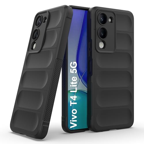 Image of Zapcase Back Case Cover for Vivo T4 Lite 5G | Compatible for Vivo T4 Lite 5G Back Cover | Liquid Silicon Magic Case with Camera Protection| Black