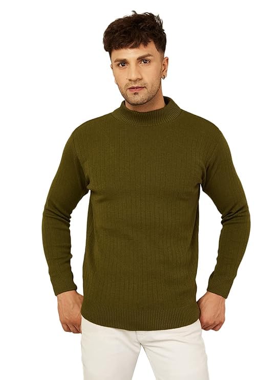Image of Kvetoo Men High Neck Full Sleeve Winter Woolen Sweater