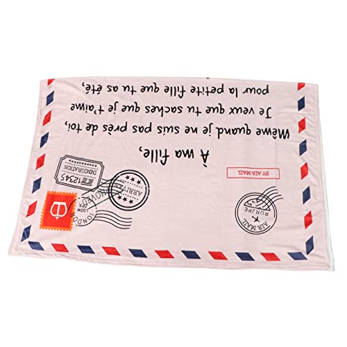 Manta de cordero para dormitorio con estampado de letras OUNONA 2
