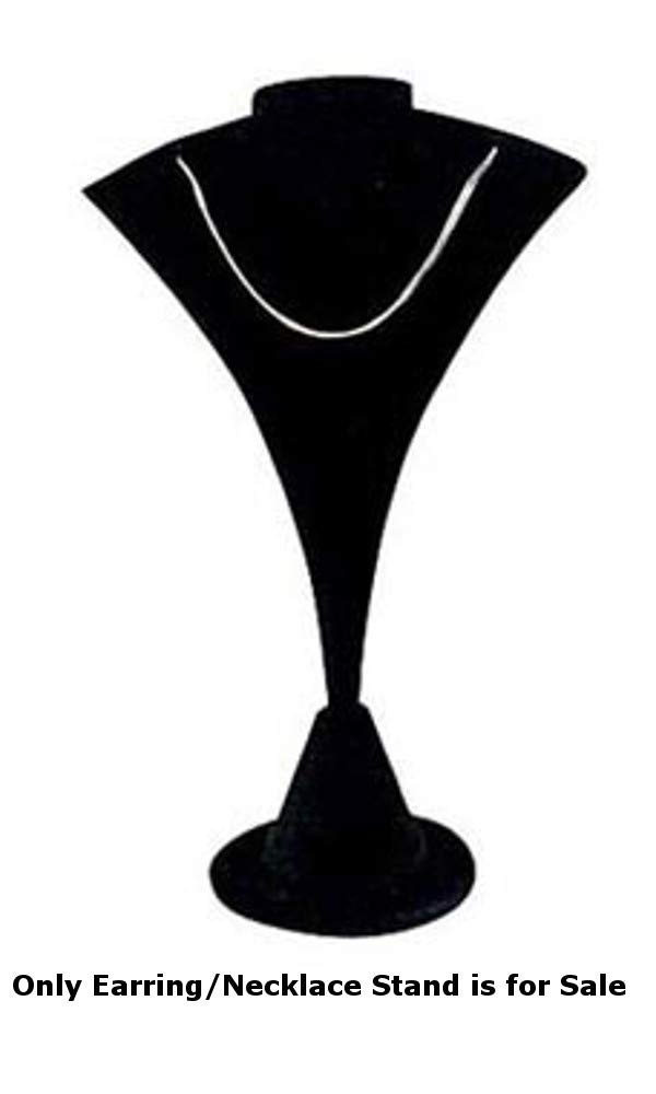 Earring/Necklace Stands Jewelry Display Stand in Black Velvet 3.875 W x 6 H Inches - Case of 10