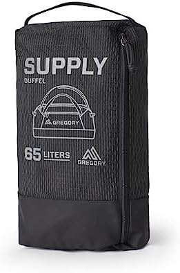 Gregory Supply 65L Adventure Travel/Gear Organization Duffel Bag, Tuckable Backpack Straps, Packable, Water-Repellent, Obsidian Black - Image 5