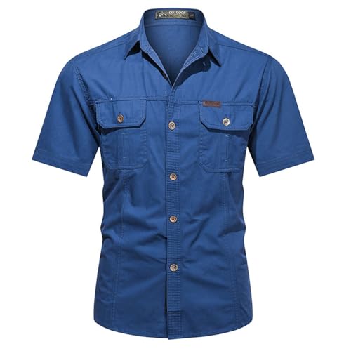 Chemise d'été homme en coton droit avec poche
