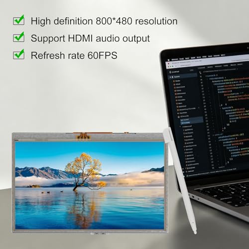 Image of 5-Inch Resistive Touch Screen TFT LCD Display 800x480 HD Resolution Compatible with Raspberry Pi 5 /4 /3 /2B /Zero Banana Pi Jetson Nano Windows 11 /10 /8 /7