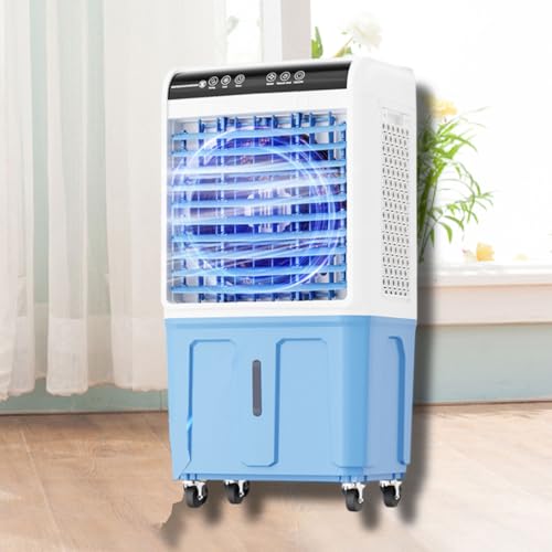 Climatiseur Portable Max 40L Refroidissement évaporatif à Cristaux de Glace Grand réservoir 3 Vitesses orientable 120° Faible consommation Silencieux Ventilateur Refroidisseur d'air pour Chambre