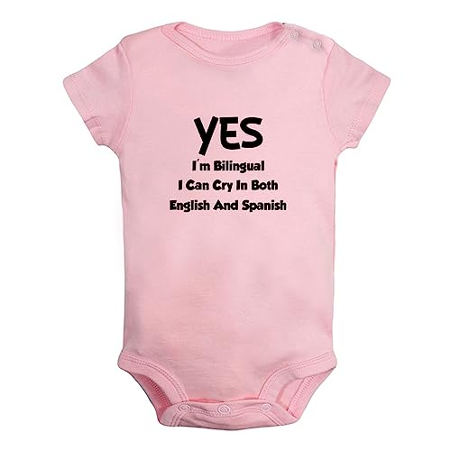 Image of iDzn Baby Unisex I'm Bilingual I Can Cry In Both English And Spanish Funny Rompers Newborn Bodysuits Infant Jumpsuits Outfits