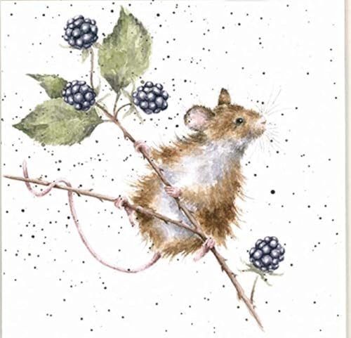 Souris imprimée sur toile Wrendale Designs, cadeau idéal 20cm