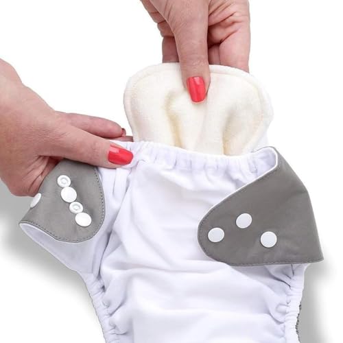 Image of Premium Reusable Baby Cotton Cloth Diapers For 0 to 3 Years With White Insert Pads Leak Proof Washable Diapers For New Born Babies Adjustable Pocket Cloth Diaper Nappies (Multicolor, Pack of 1)