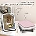 YQNVZGS Makeup Mirror Intelligent Touch Control Makeup Mirror,3-Color Intelligent dimming,Type-C Desktop high-Definition,Home or Travel Beauty Mirror (White-Big-6.89 * 9.06 inches)
