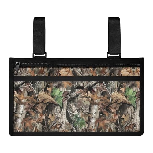 ZOUTAIRONG Camo Branches Wheelchair Bags to Hang on Back Wheelchair Armrest Side Bag Walker Bag for Folding Walker Wheel Chair Accessories Adults Bag for Walker Drive Walker Accessories Tote Bag