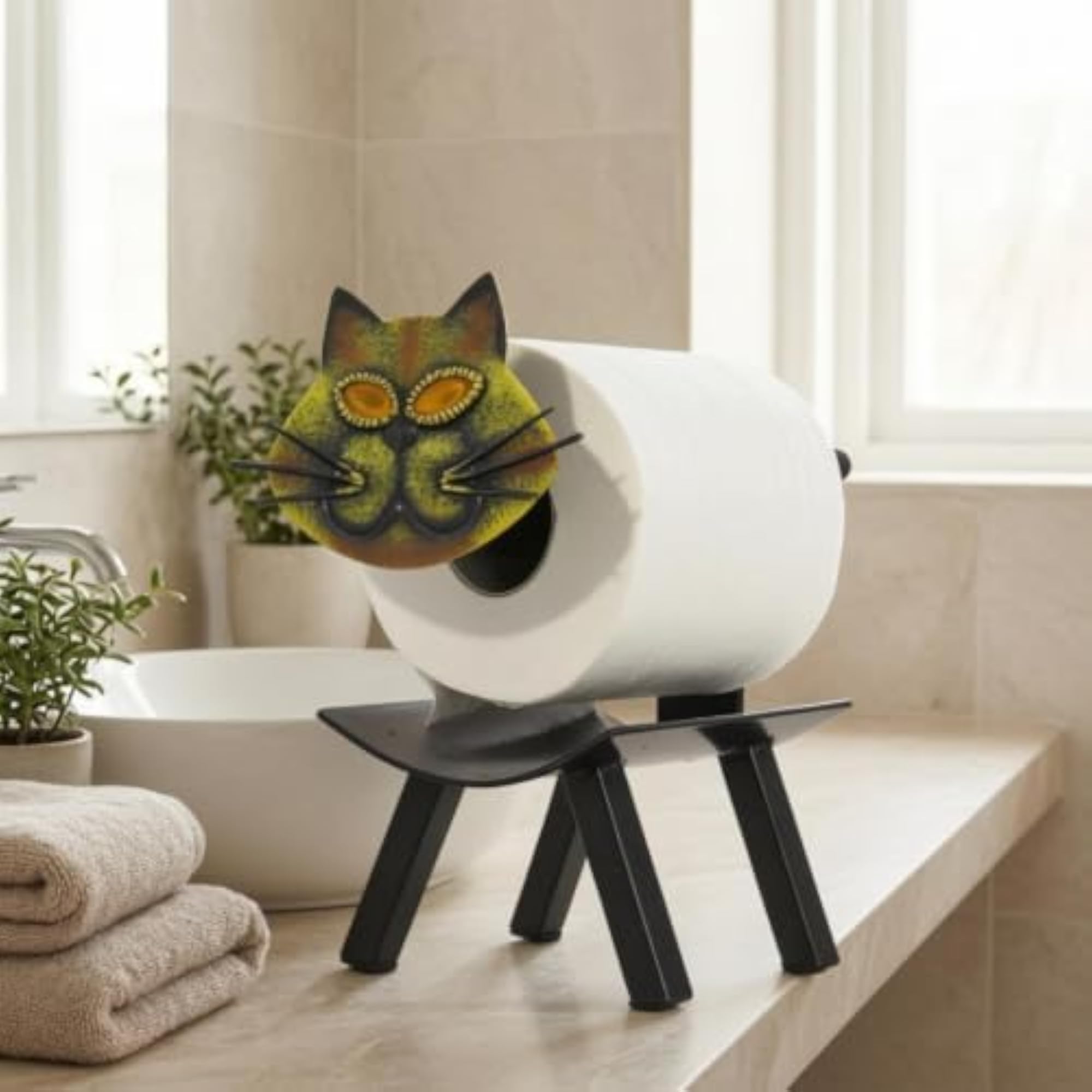 Creature Head Tabletop Toilet Paper Holder for Bathroom
