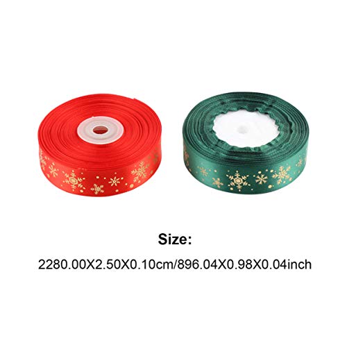 COHEALI 2 Rolos Fita De Natal Fita De Arame Fita De Cetim Dupla Face Fita De Poliester Faixa De Deco
