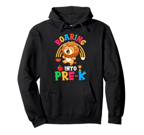 Roaring Into Pre-Kindergarten Lion Pre K Retourner à l'école Sweat à Capuche